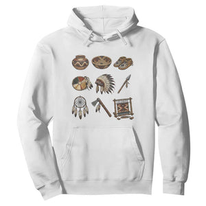 Indigenous Cultural Artifacts Hoodie Native American Heritage Graphic TS12 White Print Your Wear