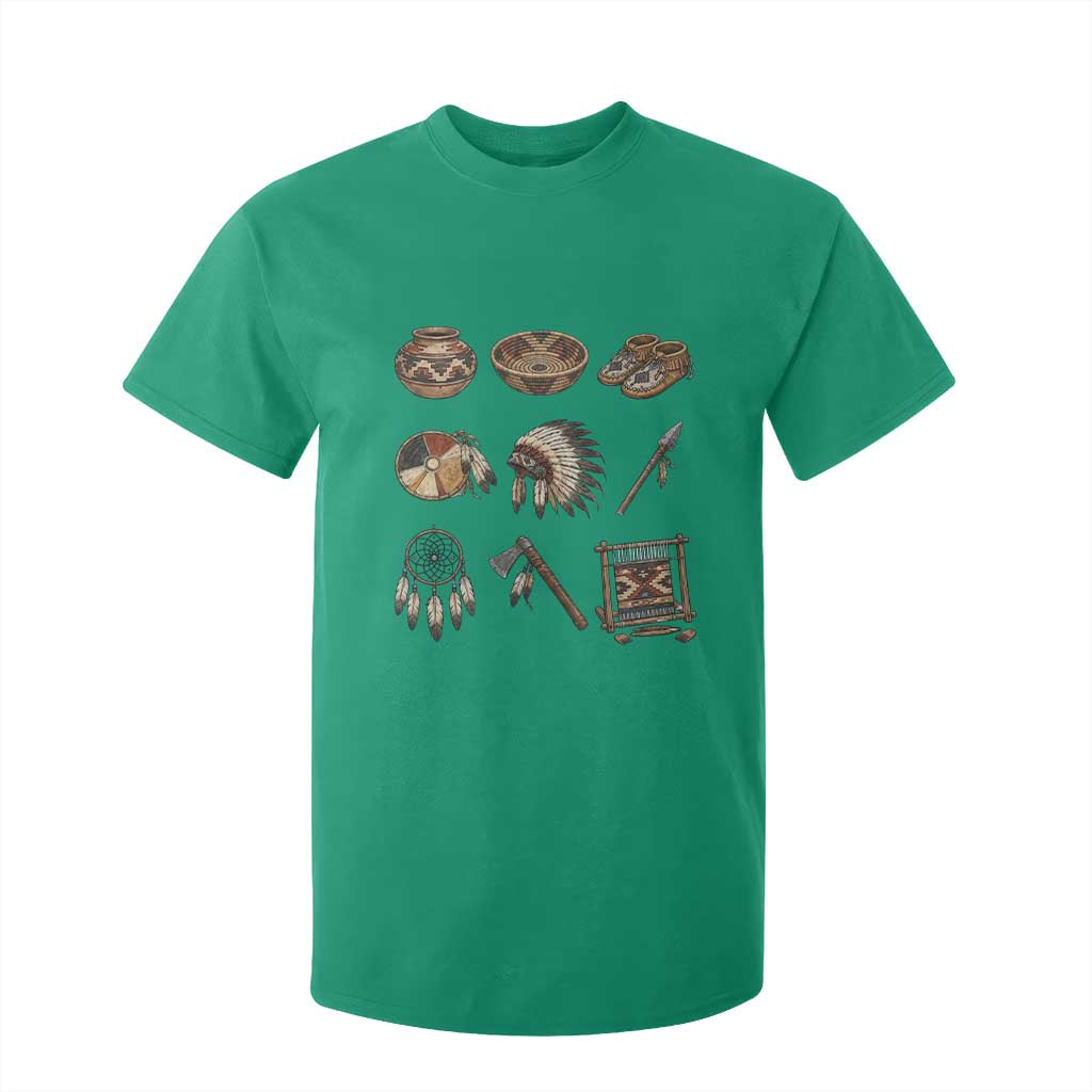 Indigenous Cultural Artifacts T Shirt For Kid Native American Heritage Graphic TS12 Irish Green Print Your Wear