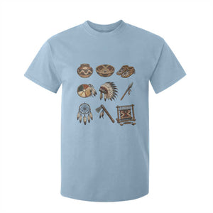 Indigenous Cultural Artifacts T Shirt For Kid Native American Heritage Graphic TS12 Light Blue Print Your Wear