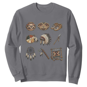 Indigenous Cultural Artifacts Sweatshirt Native American Heritage Graphic TS12 Charcoal Print Your Wear
