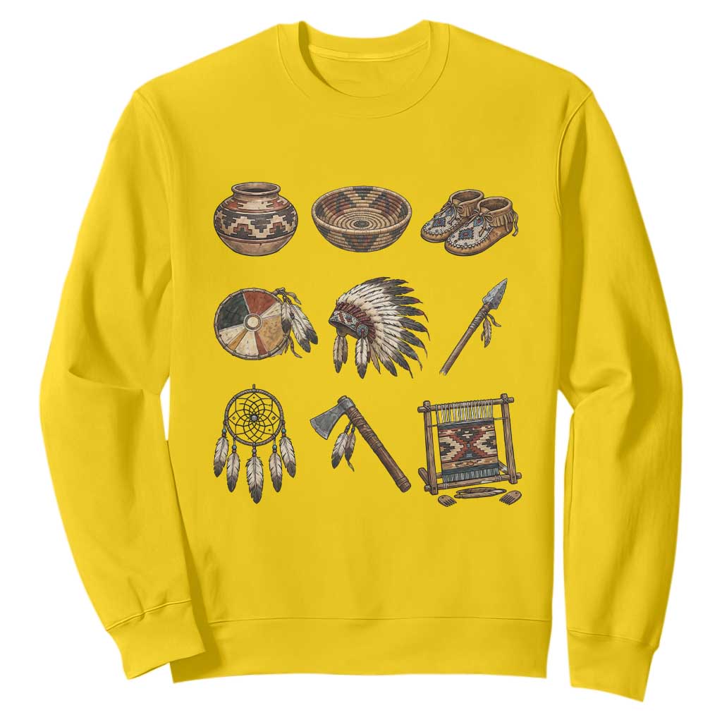 Indigenous Cultural Artifacts Sweatshirt Native American Heritage Graphic TS12 Daisy Print Your Wear