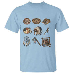 Indigenous Cultural Artifacts T Shirt Native American Heritage Graphic TS12 Light Blue Print Your Wear