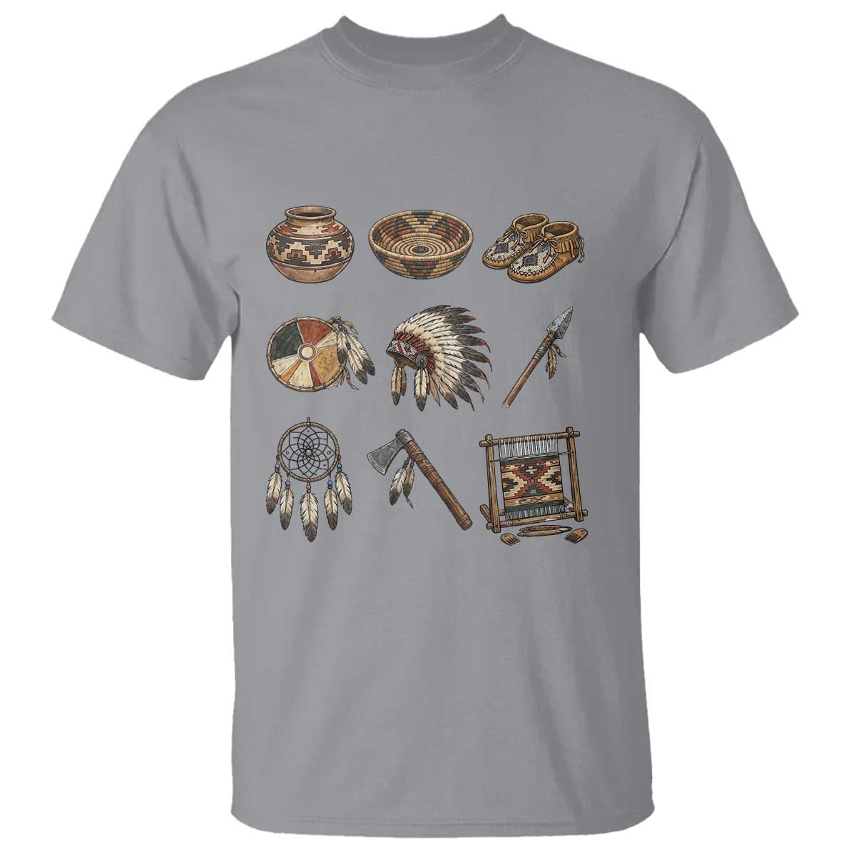Indigenous Cultural Artifacts T Shirt Native American Heritage Graphic TS12 Sport Gray Print Your Wear