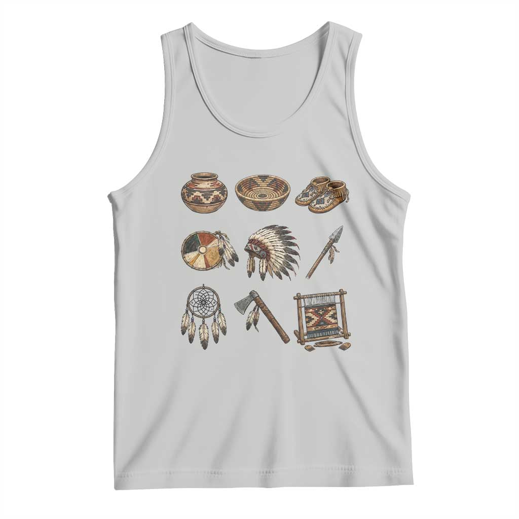 Indigenous Cultural Artifacts Tank Top Native American Heritage Graphic TS12 Ash Print Your Wear