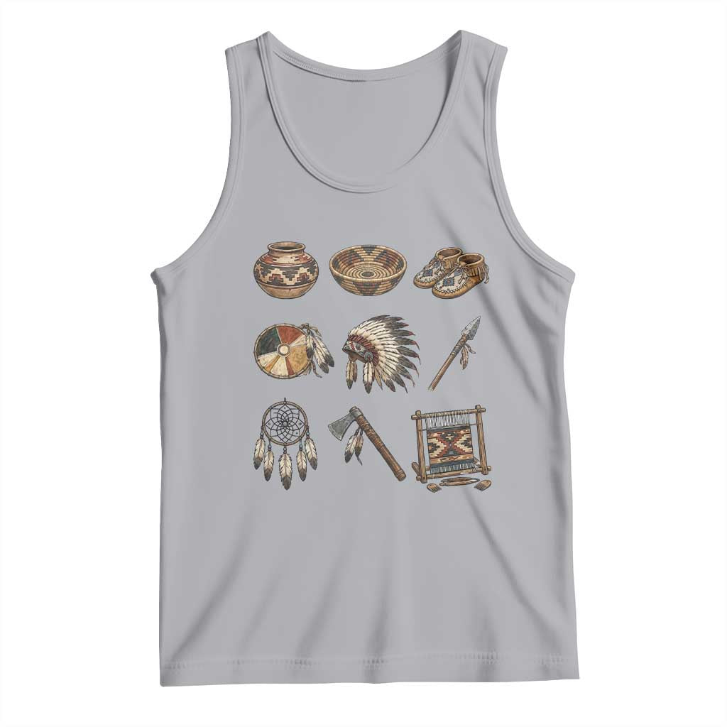 Indigenous Cultural Artifacts Tank Top Native American Heritage Graphic TS12 Athletic Heather Print Your Wear
