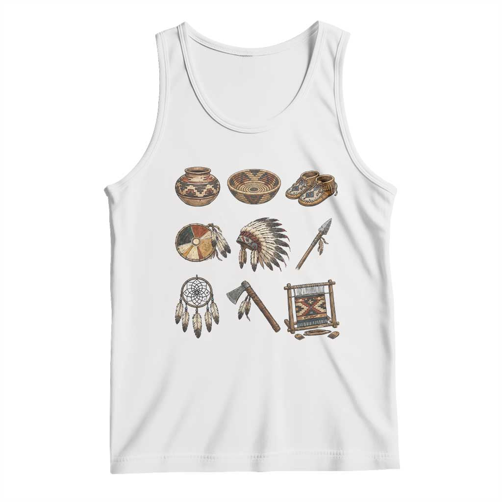Indigenous Cultural Artifacts Tank Top Native American Heritage Graphic TS12 White Print Your Wear