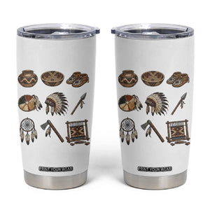 Indigenous Cultural Artifacts Tumbler Cup Native American Heritage Graphic TS12 White Print Your Wear