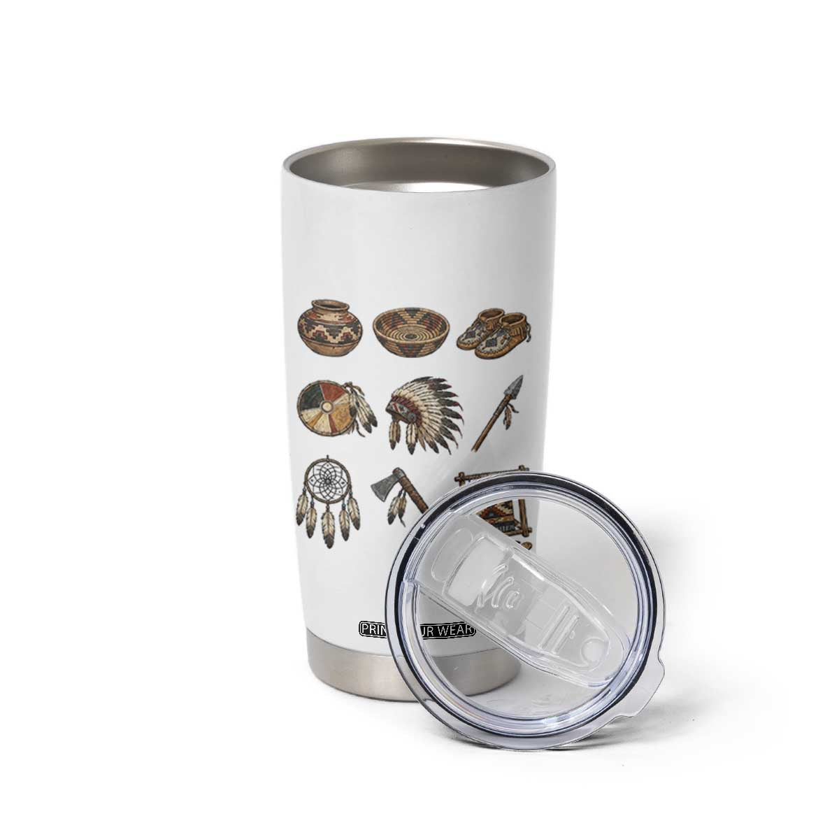 Indigenous Cultural Artifacts Tumbler Cup Native American Heritage Graphic TS12 Print Your Wear