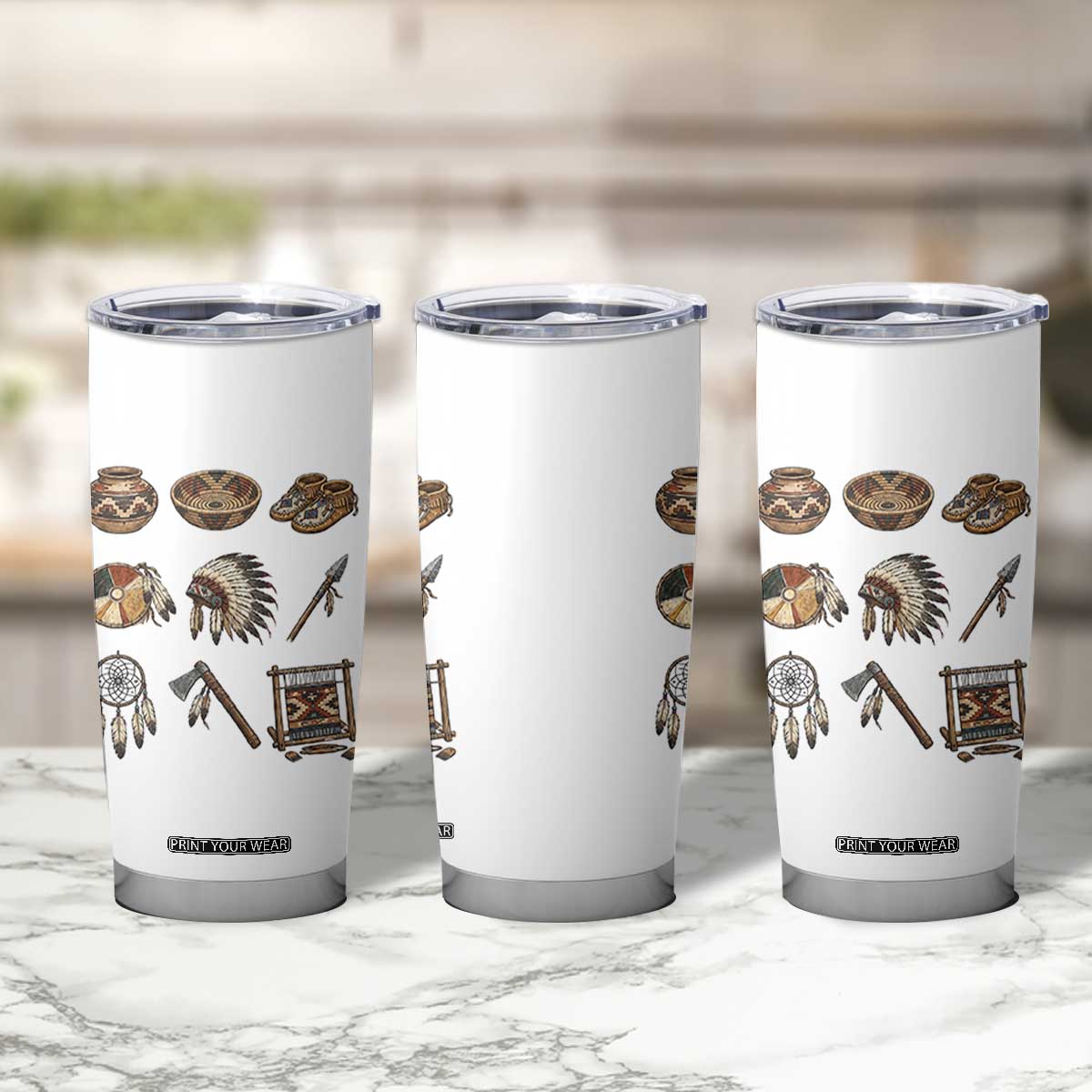 Indigenous Cultural Artifacts Tumbler Cup Native American Heritage Graphic TS12 Print Your Wear
