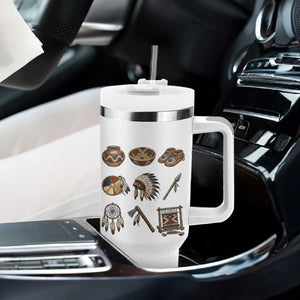 Indigenous Cultural Artifacts Tumbler With Handle Native American Heritage Graphic TS12 Print Your Wear