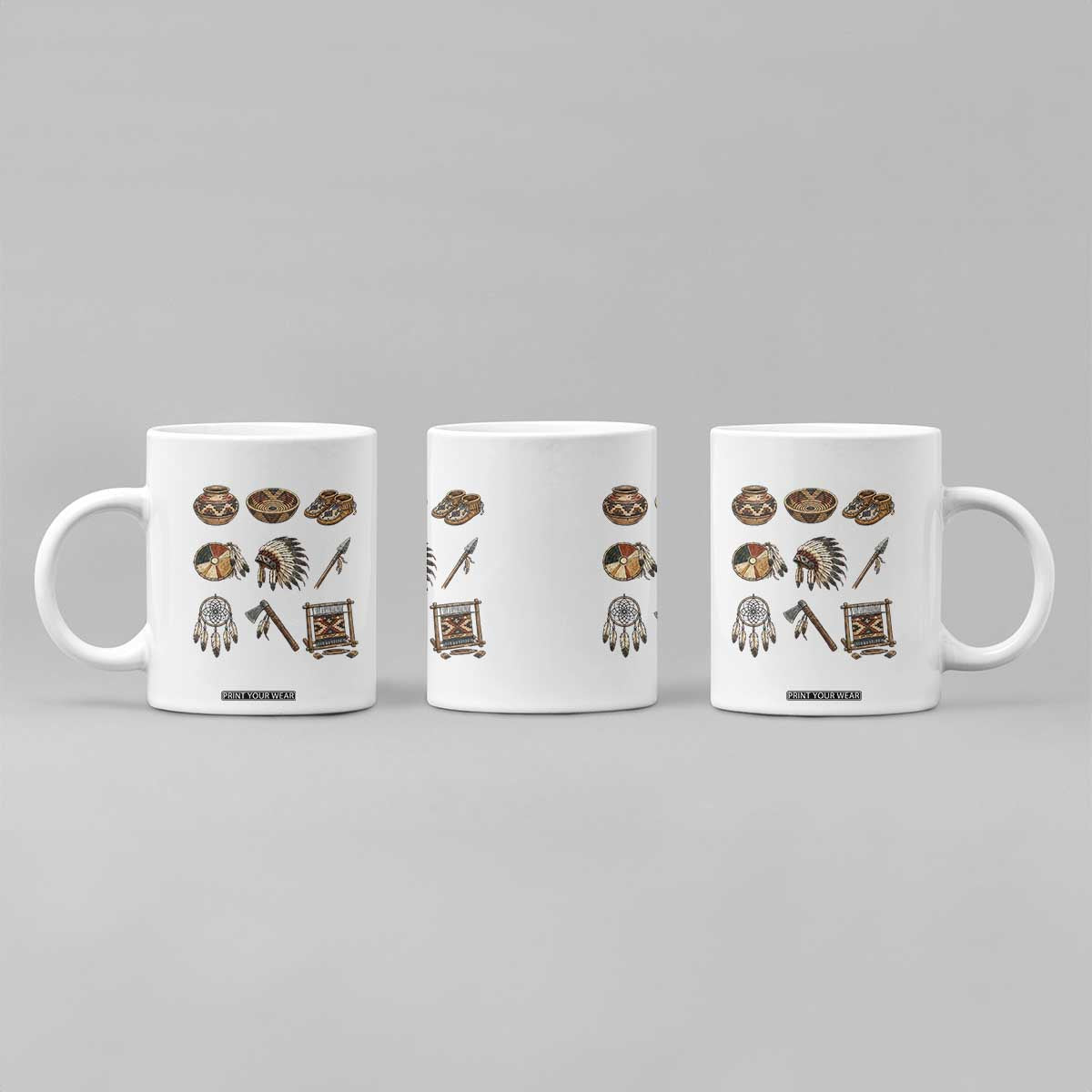 Indigenous Cultural Artifacts Coffee Mug Native American Heritage Graphic TS12 Print Your Wear
