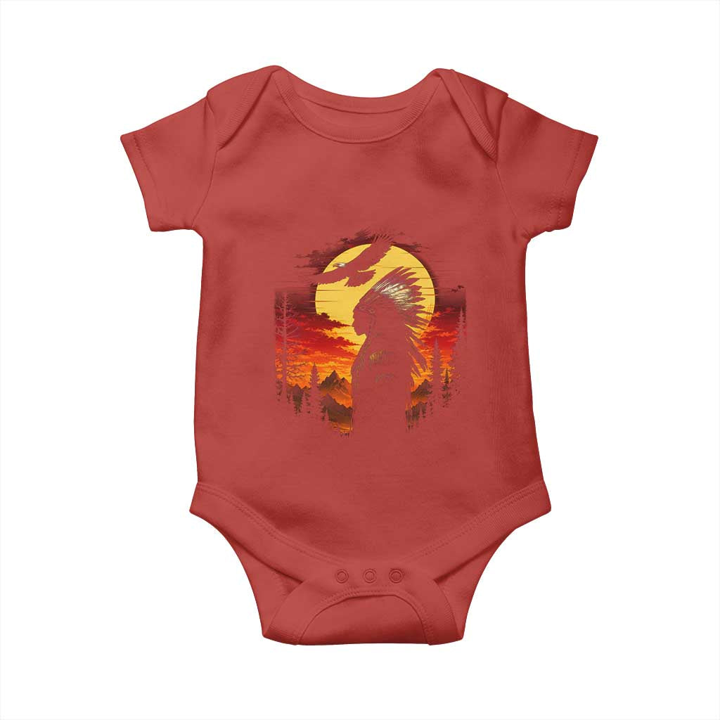 Vintage Native American Warrior Baby Onesie Indigenous Heritage Pride TS12 Red Print Your Wear