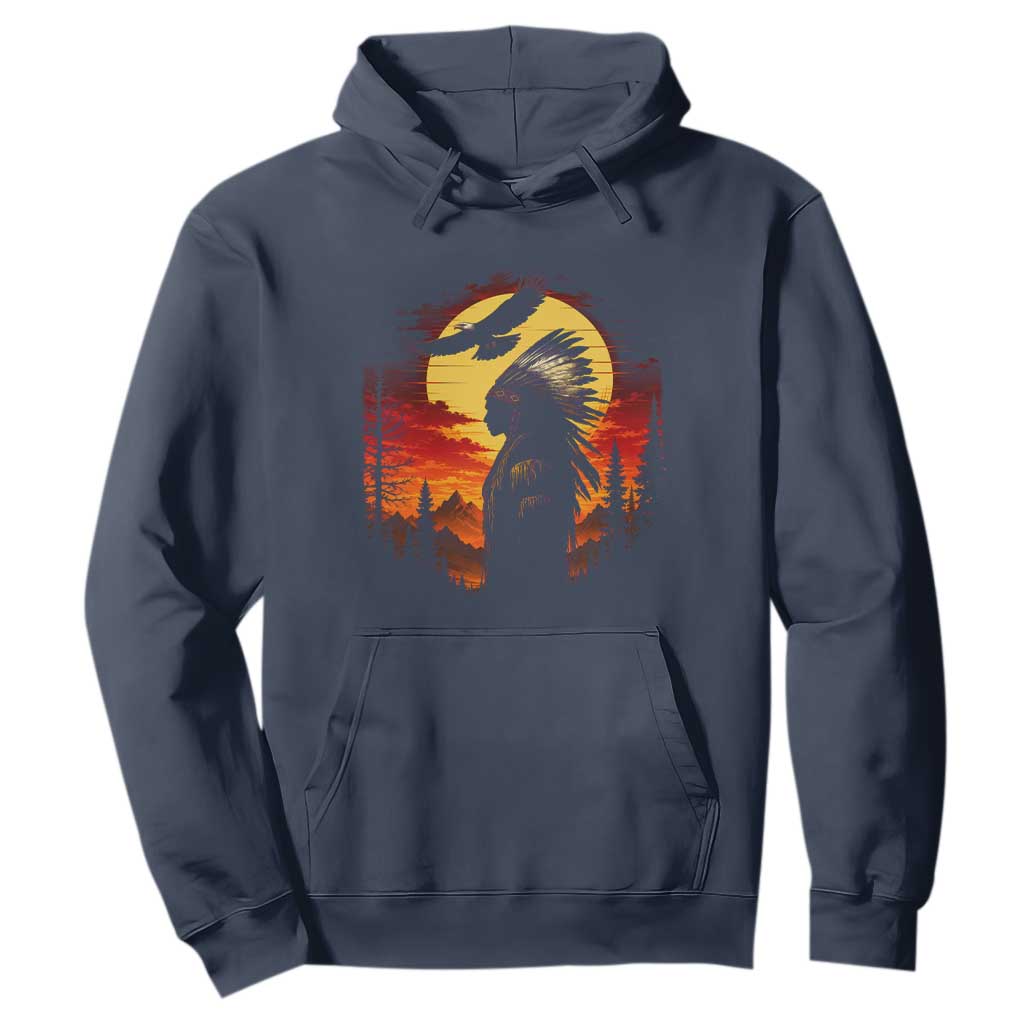 Vintage Native American Warrior Hoodie Indigenous Heritage Pride TS12 Navy Print Your Wear