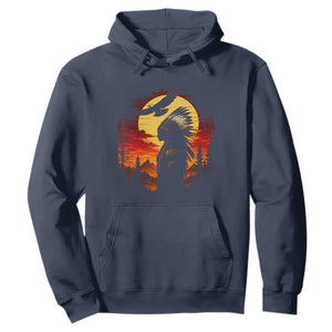 Vintage Native American Warrior Hoodie Indigenous Heritage Pride TS12 Navy Print Your Wear