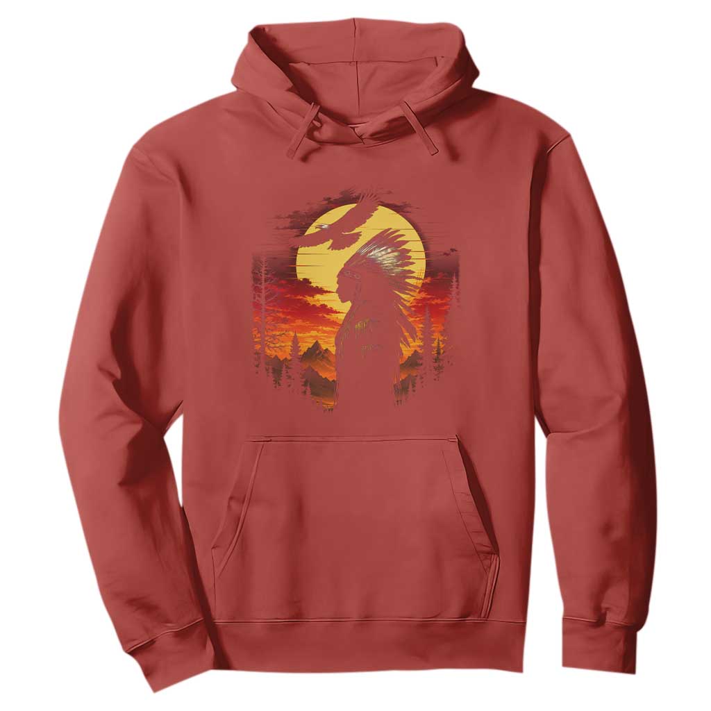Vintage Native American Warrior Hoodie Indigenous Heritage Pride TS12 Red Print Your Wear