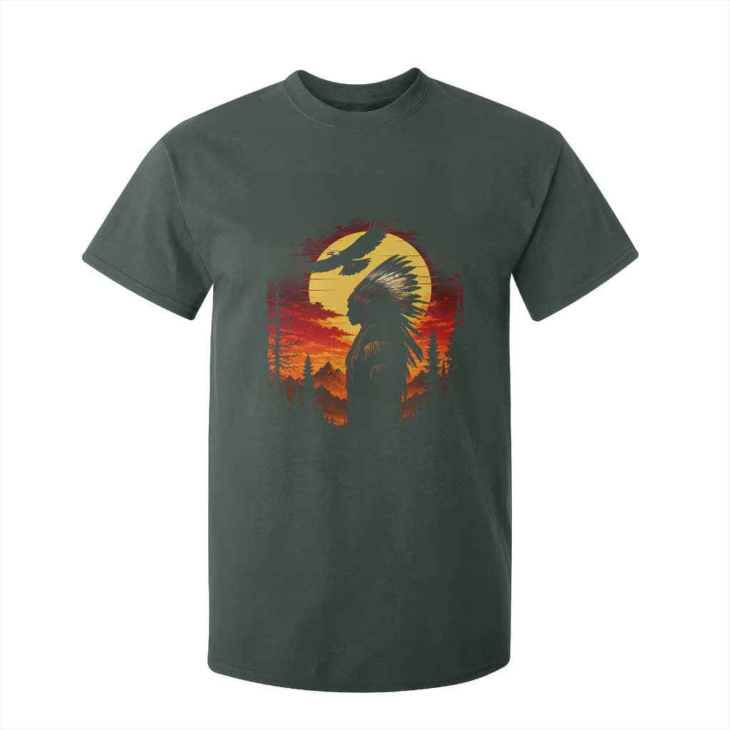Vintage Native American Warrior T Shirt For Kid Indigenous Heritage Pride TS12 Dark Forest Green Print Your Wear