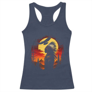 Vintage Native American Warrior Racerback Tank Top Indigenous Heritage Pride TS12 Navy Print Your Wear