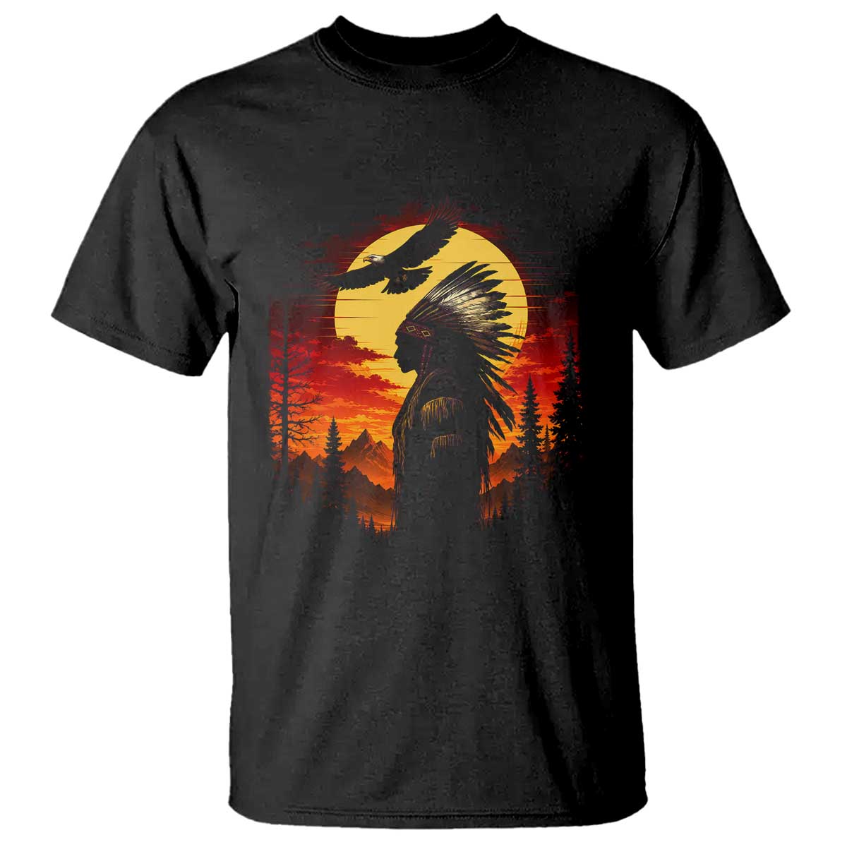 Vintage Native American Warrior T Shirt Indigenous Heritage Pride TS12 Black Print Your Wear