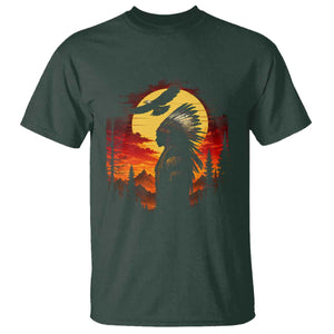 Vintage Native American Warrior T Shirt Indigenous Heritage Pride TS12 Dark Forest Green Print Your Wear