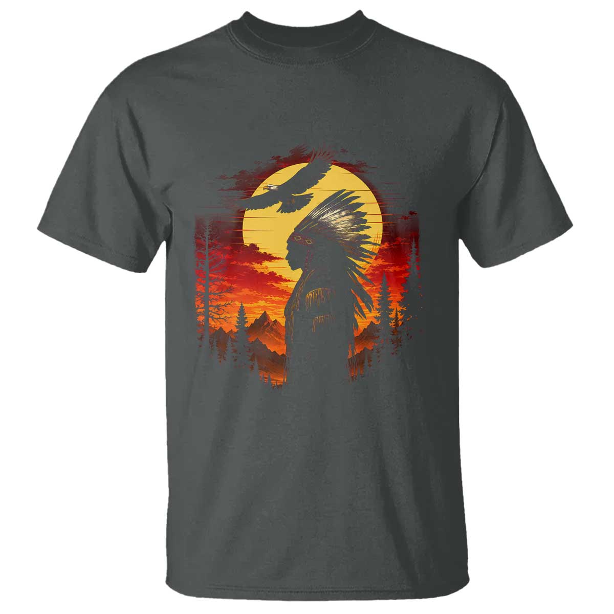 Vintage Native American Warrior T Shirt Indigenous Heritage Pride TS12 Dark Heather Print Your Wear