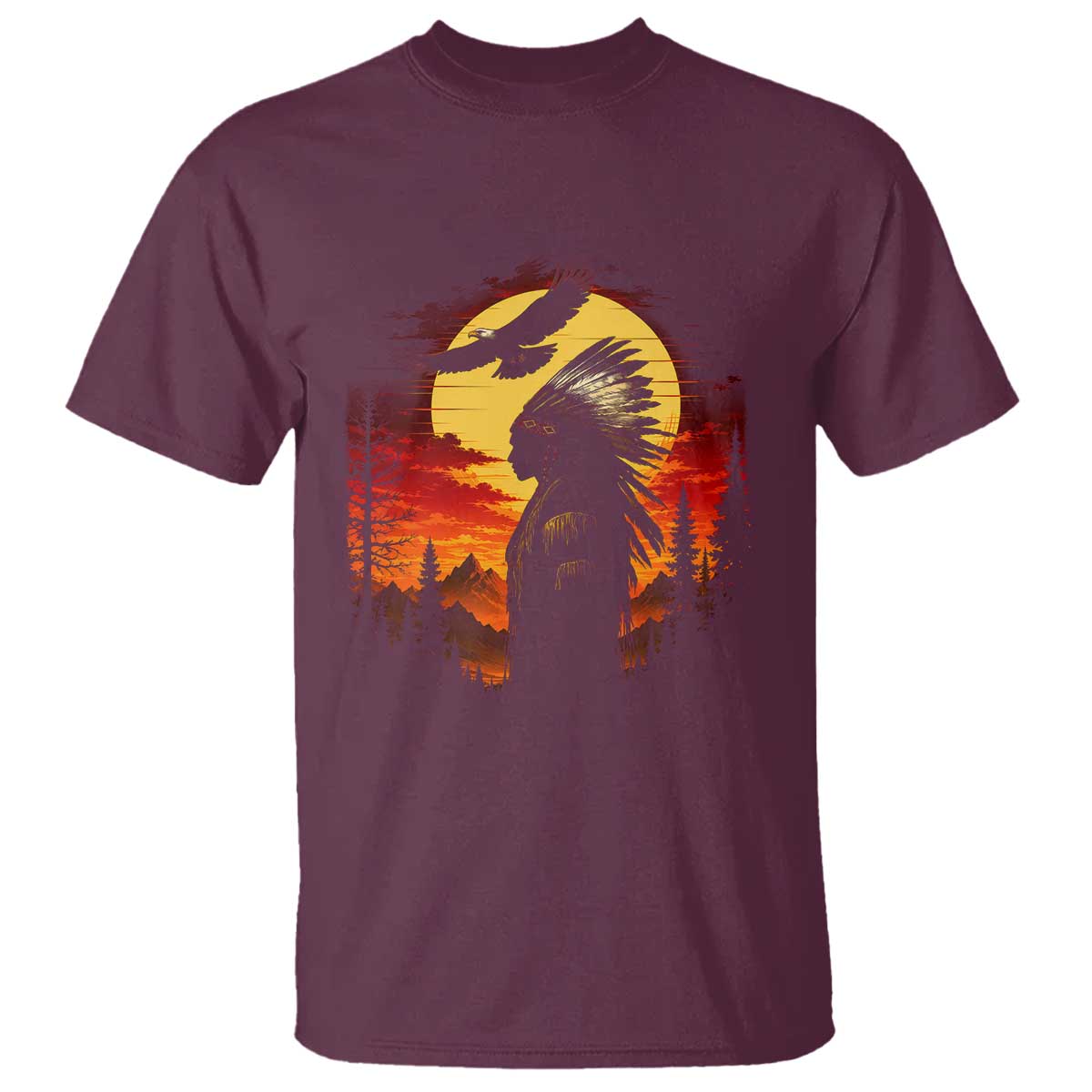 Vintage Native American Warrior T Shirt Indigenous Heritage Pride TS12 Maroon Print Your Wear