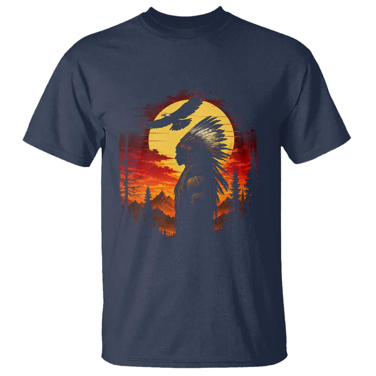 Vintage Native American Warrior T Shirt Indigenous Heritage Pride TS12 Navy Print Your Wear