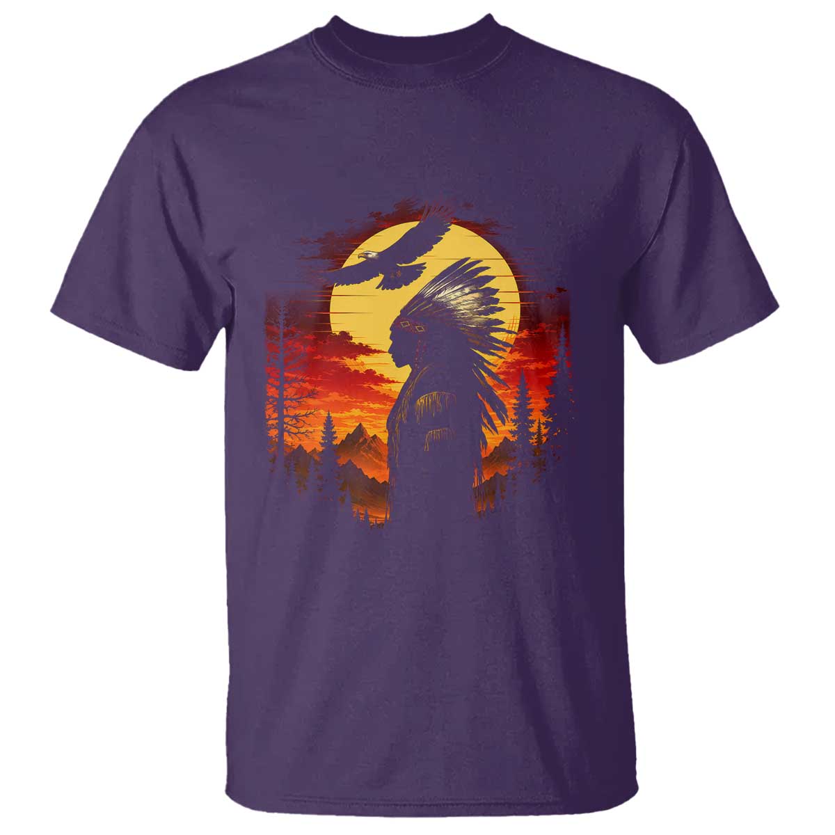Vintage Native American Warrior T Shirt Indigenous Heritage Pride TS12 Purple Print Your Wear