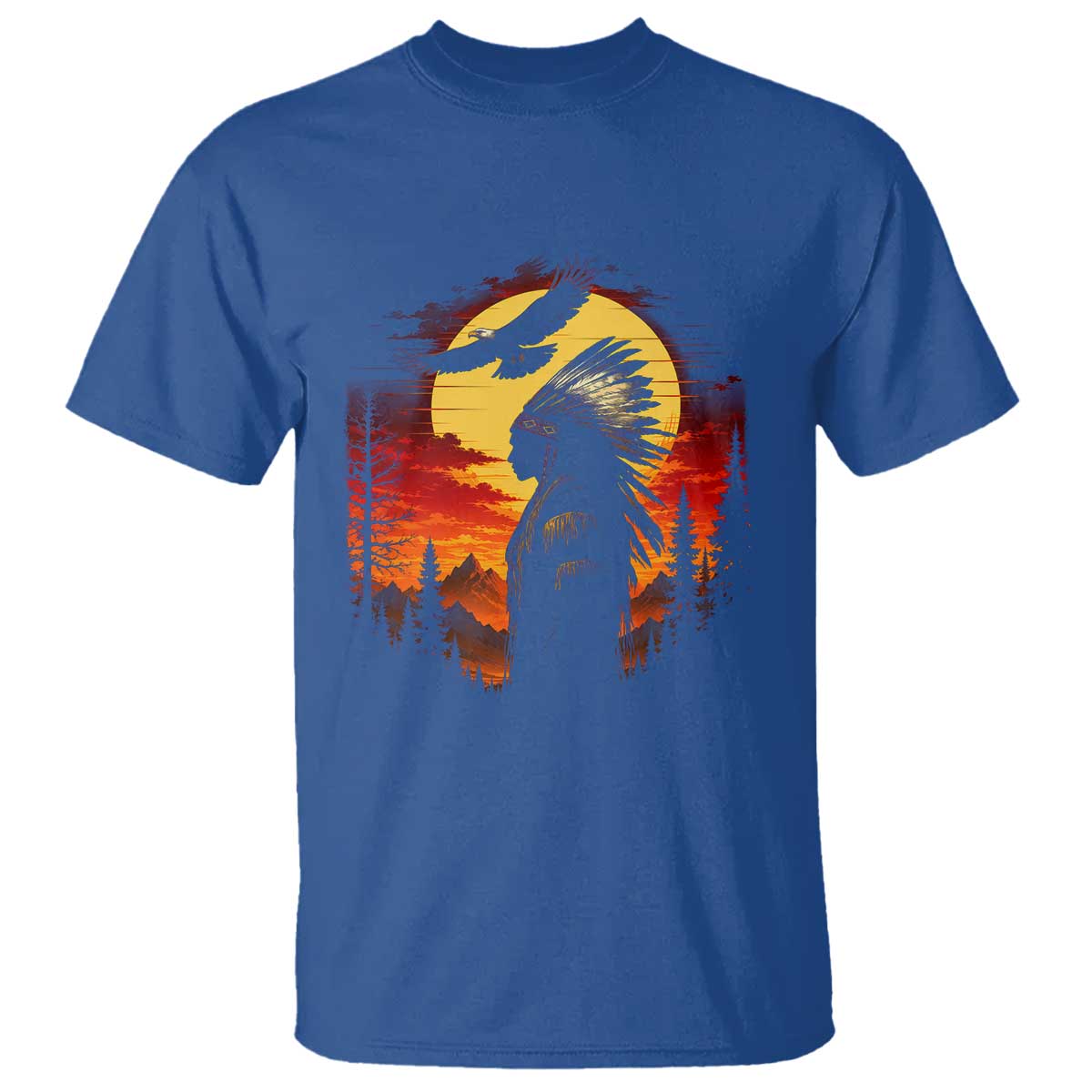 Vintage Native American Warrior T Shirt Indigenous Heritage Pride TS12 Royal Blue Print Your Wear