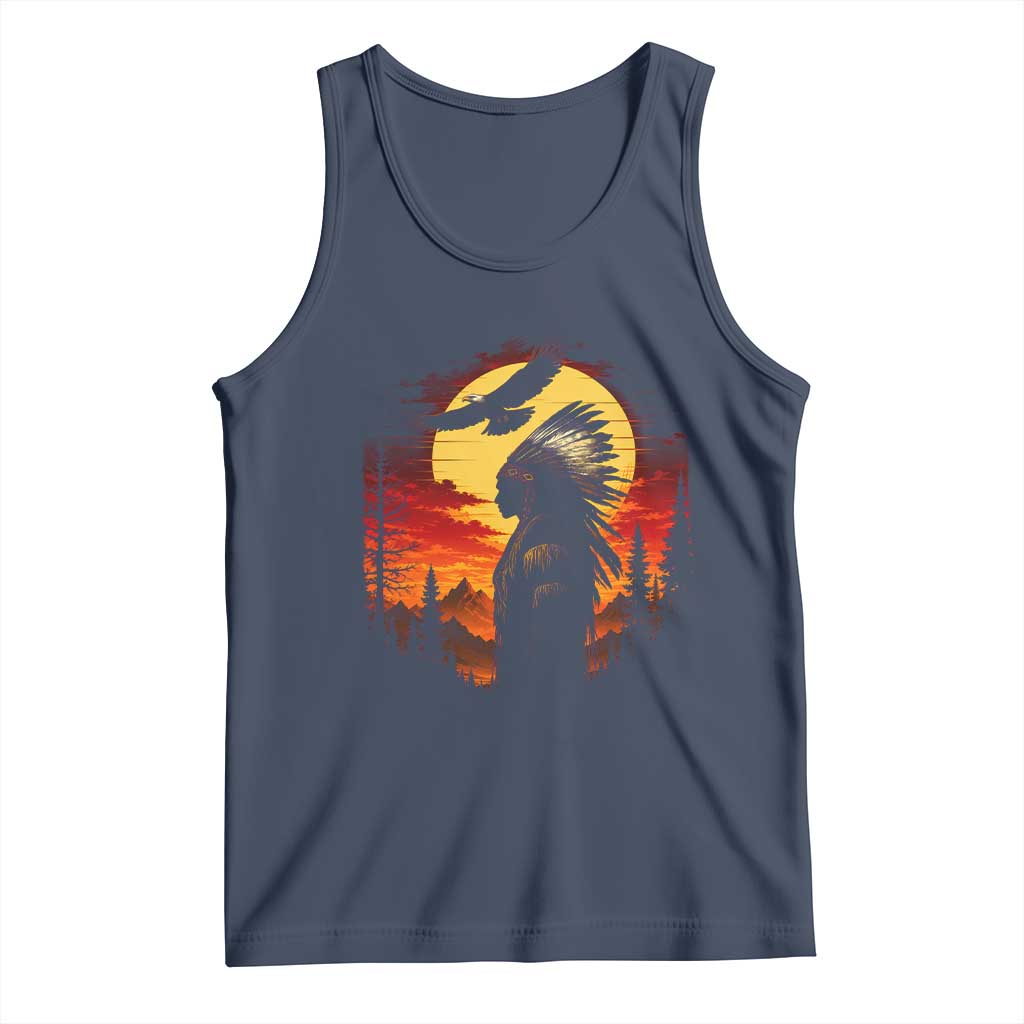 Vintage Native American Warrior Tank Top Indigenous Heritage Pride TS12 Navy Print Your Wear