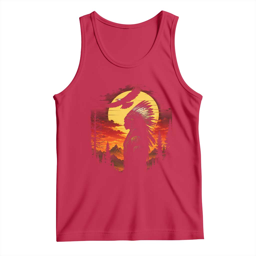 Vintage Native American Warrior Tank Top Indigenous Heritage Pride TS12 Red Print Your Wear