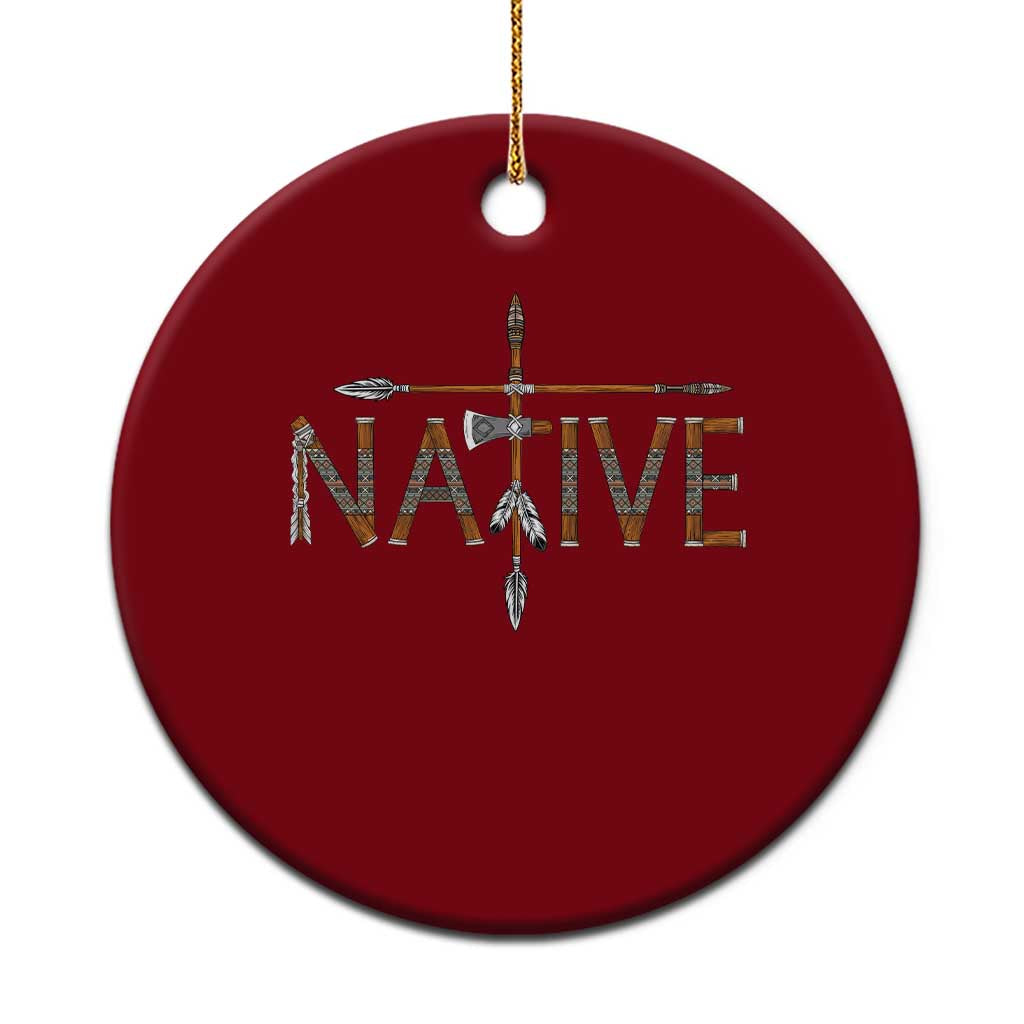 Western Style Tribal Feather Ceramic Ornament Vintage Boho Graphic TS12 1pc Red Print Your Wear