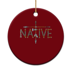 Western Style Tribal Feather Ceramic Ornament Vintage Boho Graphic TS12 1pc Red Print Your Wear