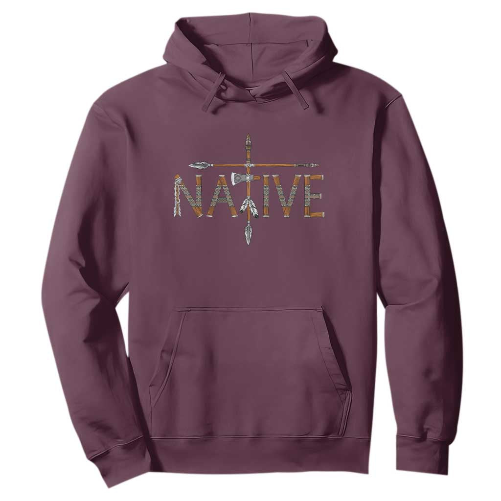 Western Style Tribal Feather Hoodie Vintage Boho Graphic TS12 Maroon Print Your Wear