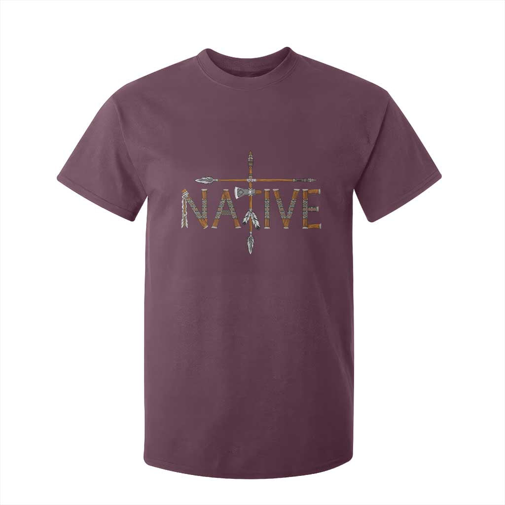Western Style Tribal Feather T Shirt For Kid Vintage Boho Graphic TS12 Maroon Print Your Wear