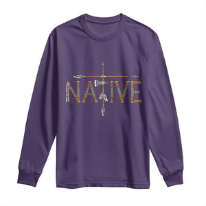 Western Style Tribal Feather Long Sleeve Shirt Vintage Boho Graphic TS12 Purple Print Your Wear