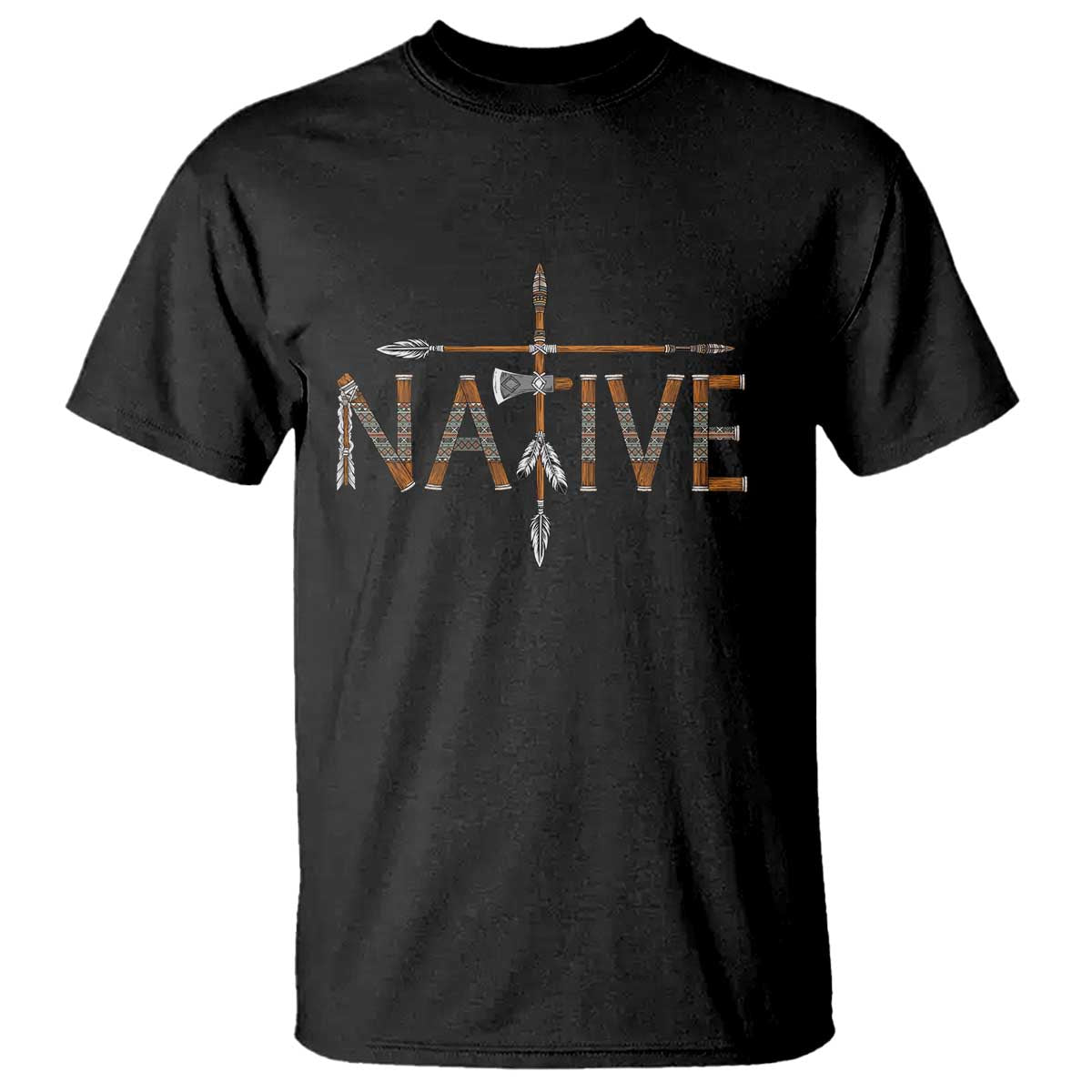 Western Style Tribal Feather T Shirt Vintage Boho Graphic TS12 Black Print Your Wear