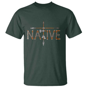 Western Style Tribal Feather T Shirt Vintage Boho Graphic TS12 Dark Forest Green Print Your Wear