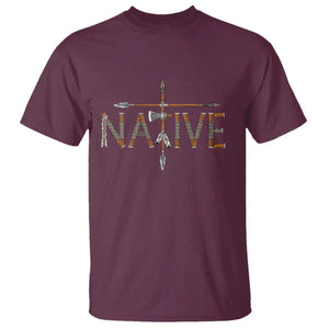 Western Style Tribal Feather T Shirt Vintage Boho Graphic TS12 Maroon Print Your Wear