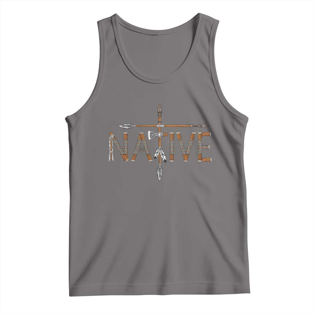 Western Style Tribal Feather Tank Top Vintage Boho Graphic TS12 Deep Heather Print Your Wear
