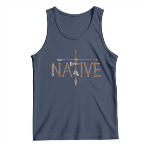 Western Style Tribal Feather Tank Top Vintage Boho Graphic TS12 Navy Print Your Wear