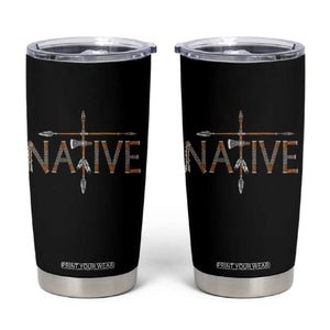 Western Style Tribal Feather Tumbler Cup Vintage Boho Graphic TS12 Black Print Your Wear
