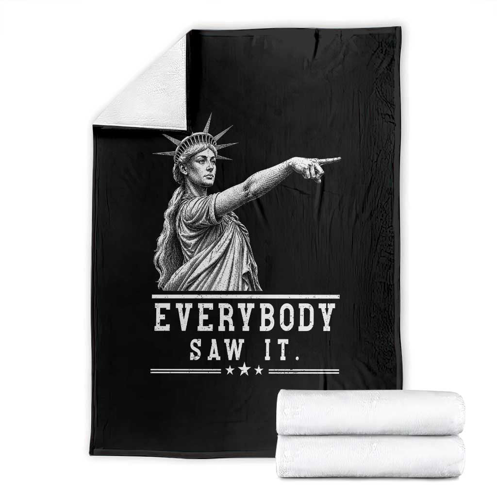 Liberty Has Spoken Everybody Saw It Throw Blanket Funny Pointing Statue Basketball Parody TS12 Black Print Your Wear