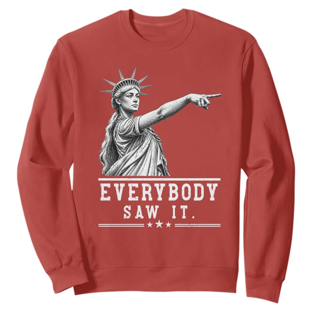 Liberty Has Spoken Everybody Saw It Sweatshirt Funny Pointing Statue Basketball Parody TS12 Red Print Your Wear