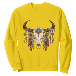 Vintage Southwestern Cow Skull Sweatshirt Boho Feather Western Graphic TS12 Daisy Print Your Wear