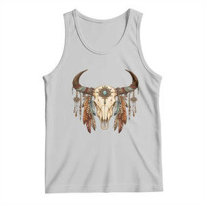Vintage Southwestern Cow Skull Tank Top Boho Feather Western Graphic TS12 Ash Print Your Wear