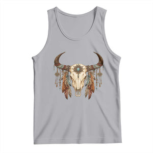 Vintage Southwestern Cow Skull Tank Top Boho Feather Western Graphic TS12 Athletic Heather Print Your Wear