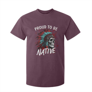 Proud To Be Native T Shirt For Kid Native American Skull Headdress Graphic TS12 Maroon Print Your Wear