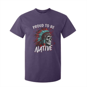 Proud To Be Native T Shirt For Kid Native American Skull Headdress Graphic TS12 Purple Print Your Wear