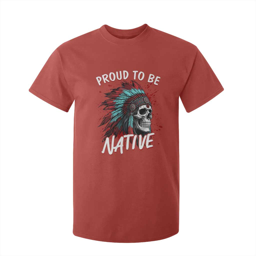 Proud To Be Native T Shirt For Kid Native American Skull Headdress Graphic TS12 Red Print Your Wear