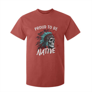 Proud To Be Native T Shirt For Kid Native American Skull Headdress Graphic TS12 Red Print Your Wear